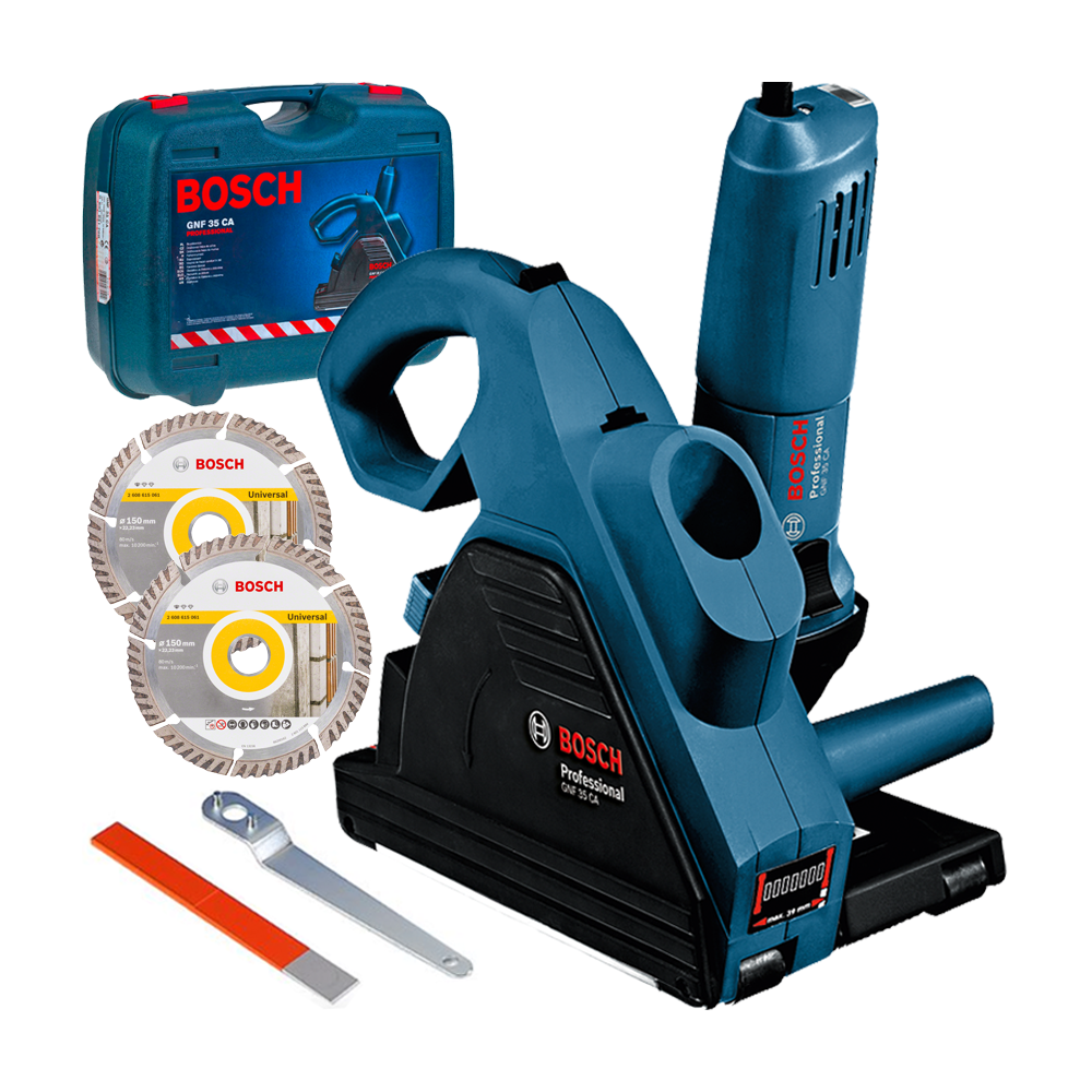 BOSCH GNF 35 CA Masina de frezat caneluri in zidarie 1400 W +  2 Discuri diamantate 150 mm universale