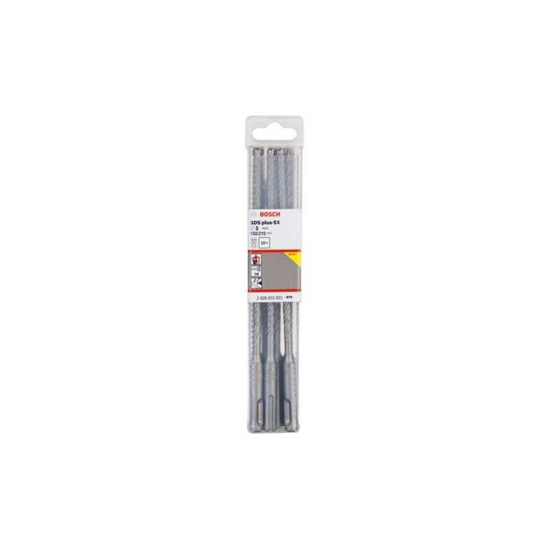 Bosch Set 10 burghie pentru gaurire cu percutie SDS Plus-5X, 6x150x210mm