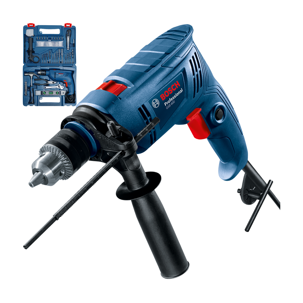 BOSCH GSB 600 Masina de gaurit cu percutie 600 W + Valiza cu ccesorii