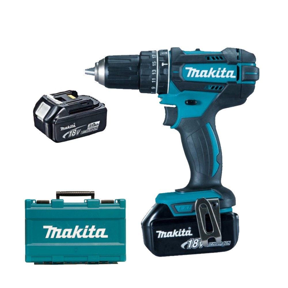 Makita DHP482RFE Masina de gaurit cu percutie 62 Nm + 2 acumulatori Li-Ion 18V, 3.0Ah + incarcator rapid