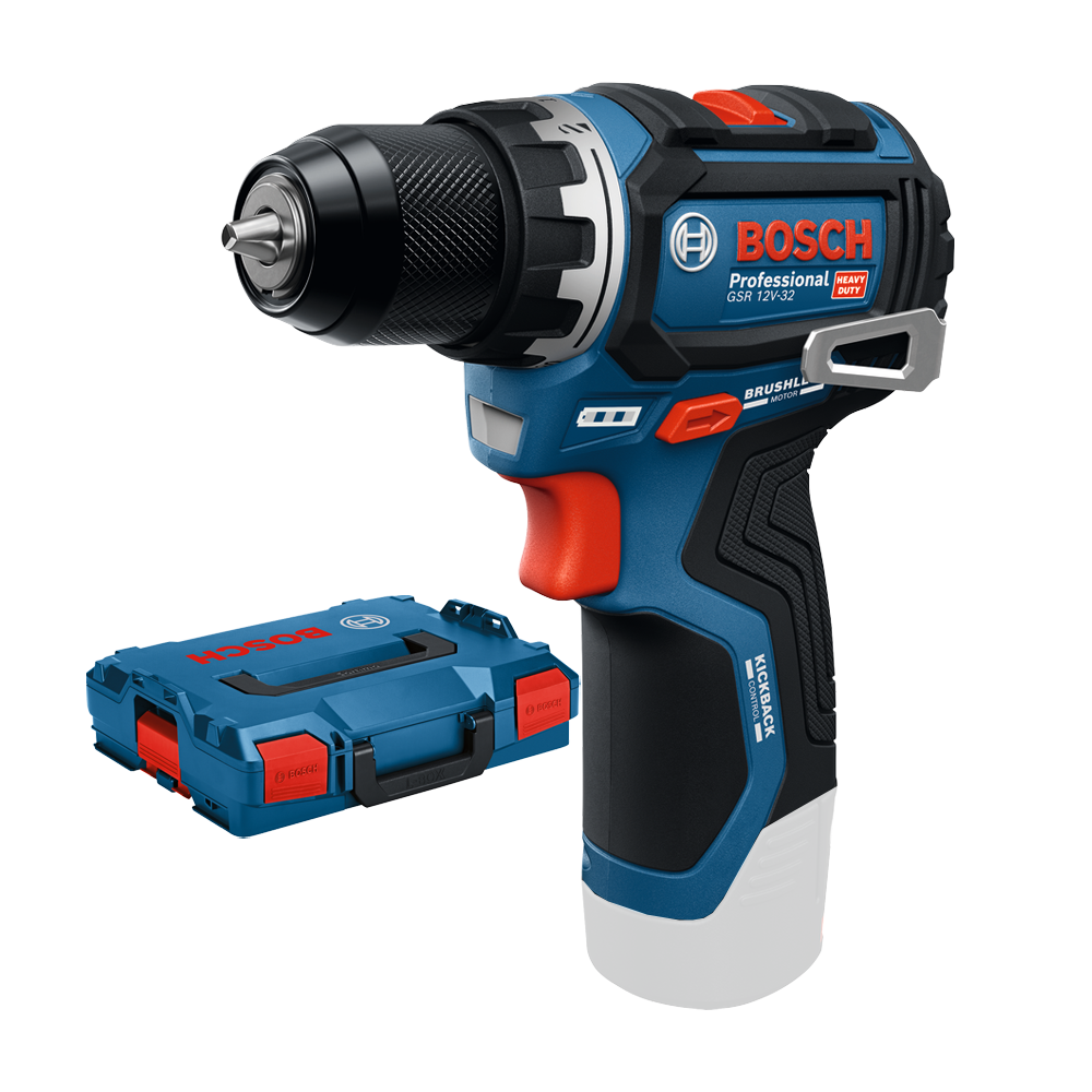 BOSCH GSR 12V-32 (SOLO) Masina de gaurit si insurubat brushless Li-Ion, 32Nm, fara acumulator in set + Valiza L-BOXX