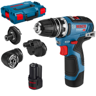 BOSCH GSR 12V-35 FC SET Masina de gaurit si insurubat cu 2 acumulatori Li-Ion, 3Ah, 35Nm + 4 atasamente + L-BOXX