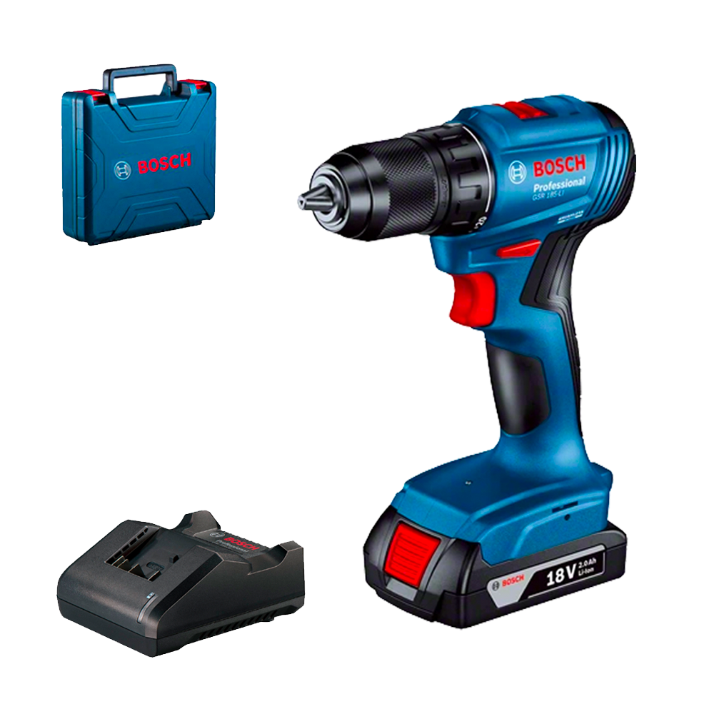 BOSCH GSR 185-LI Masina de gaurit si insurubat brushless cu 1 acumulator Li-Ion, 2Ah, 50Nm + Valiza