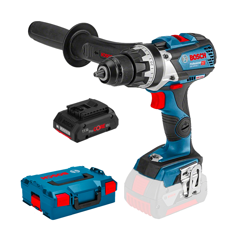 BOSCH GSR 18V-110 C (SOLO) Masina de gaurit si insurubat brushless Li-Ion, 110Nm + L-BOXX +  Acumulator 4Ah ProCore (Fara incarc