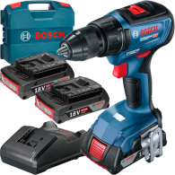 BOSCH GSR 18V-50 Masina de gaurit si insurubat brushless cu 3 acumulatori Li-Ion, 2Ah, 50Nm, cu incarcator de 2Ah GAL18V-20 in V
