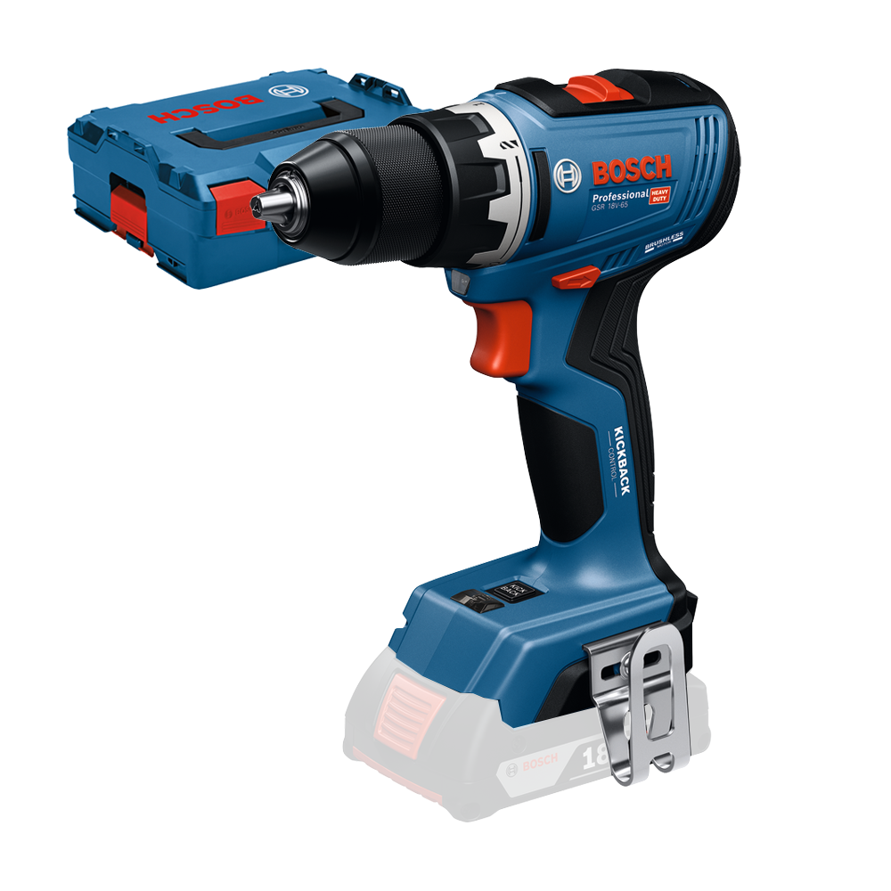 BOSCH GSR 18V-65 (SOLO) Masina de gaurit si insurubat brushless, Li-Ion, 63Nm + L-BOXX, fara acumulator in set