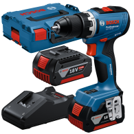 BOSCH GSR 18V-65 Masina de gaurit si insurubat Li-Ion, 63Nm, brushless + L-Boxx + 2x acumulatori Li-Ion, 18V, 5Ah + Incarcator