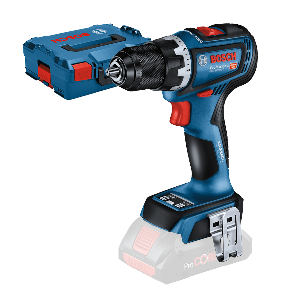 BOSCH GSR 18V-90 C (SOLO) Masina de gaurit si insurubat brushless Li-Ion, 64Nm, fara acumulator in set + L-BOXX