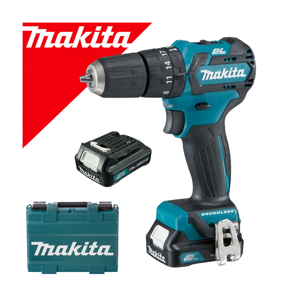 MAKITA HP332DWYE Masina de gaurit cu percutie cu 2 acumulatori Li-Ion, 10.8V, 1.5Ah, 35Nm