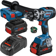 BOSCH GSB 18V-150 C Masina de gaurit cu percutie brushless cu 2 acumulatori Li-Ion, 8Ah, 150Nm + L-BOXX