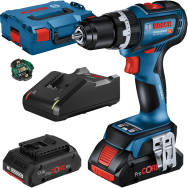 BOSCH GSB 18V-90 C Masina de gaurit cu percutie brushless cu 2 acumulatori Li-Ion, 4Ah ProCore, 64Nm + Modul GCY 42 + L-BOXX