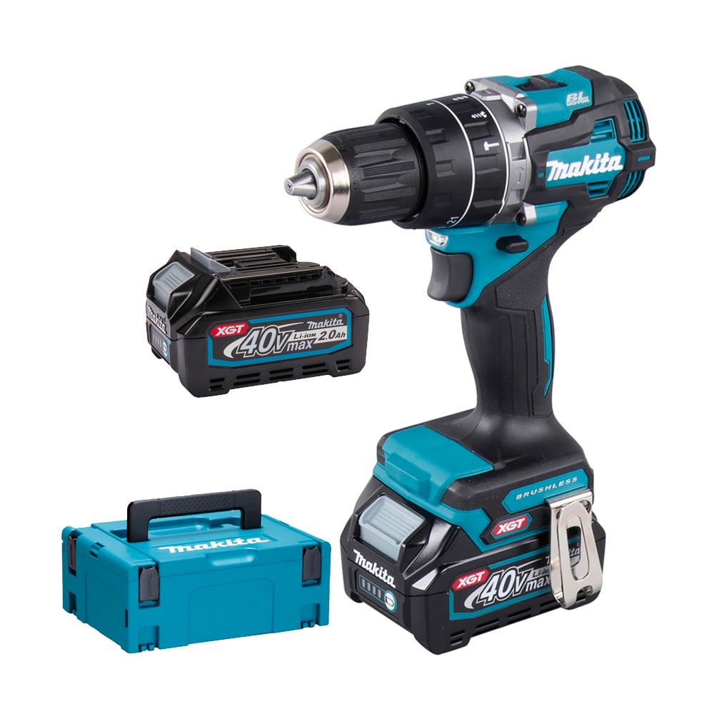 MAKITA HP002GA201 Masina de gaurit cu percutie brushless, cu 2 acumulatori Li-Ion, 40V XGT, 2Ah, 64Nm