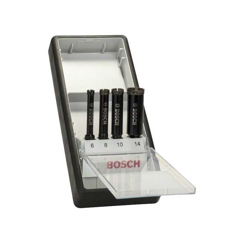 Bosch Set 4 burghie diamantate Robust Line pentru gaurire umeda, ceramica, D6-14mm