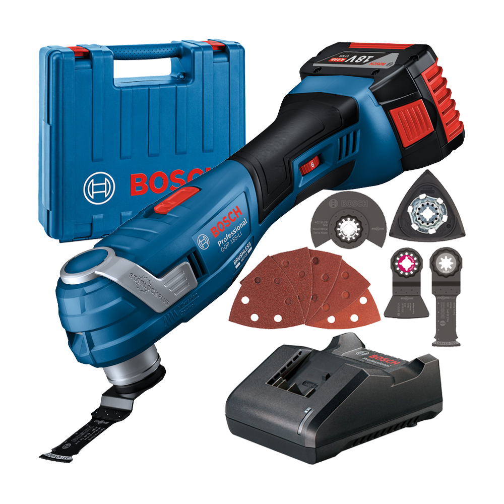 BOSCH GOP 185-LI Multicutter cu 1 acumulator Li-Ion, 4Ah + Valiza