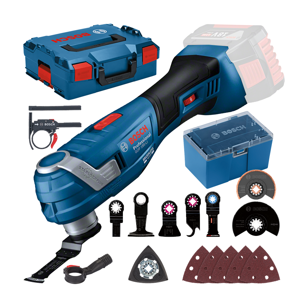 BOSCH GOP 18V-34 (SOLO) Multicutter brushless Li-Ion + Accesorii + L-BOXX, fara acumulator in set