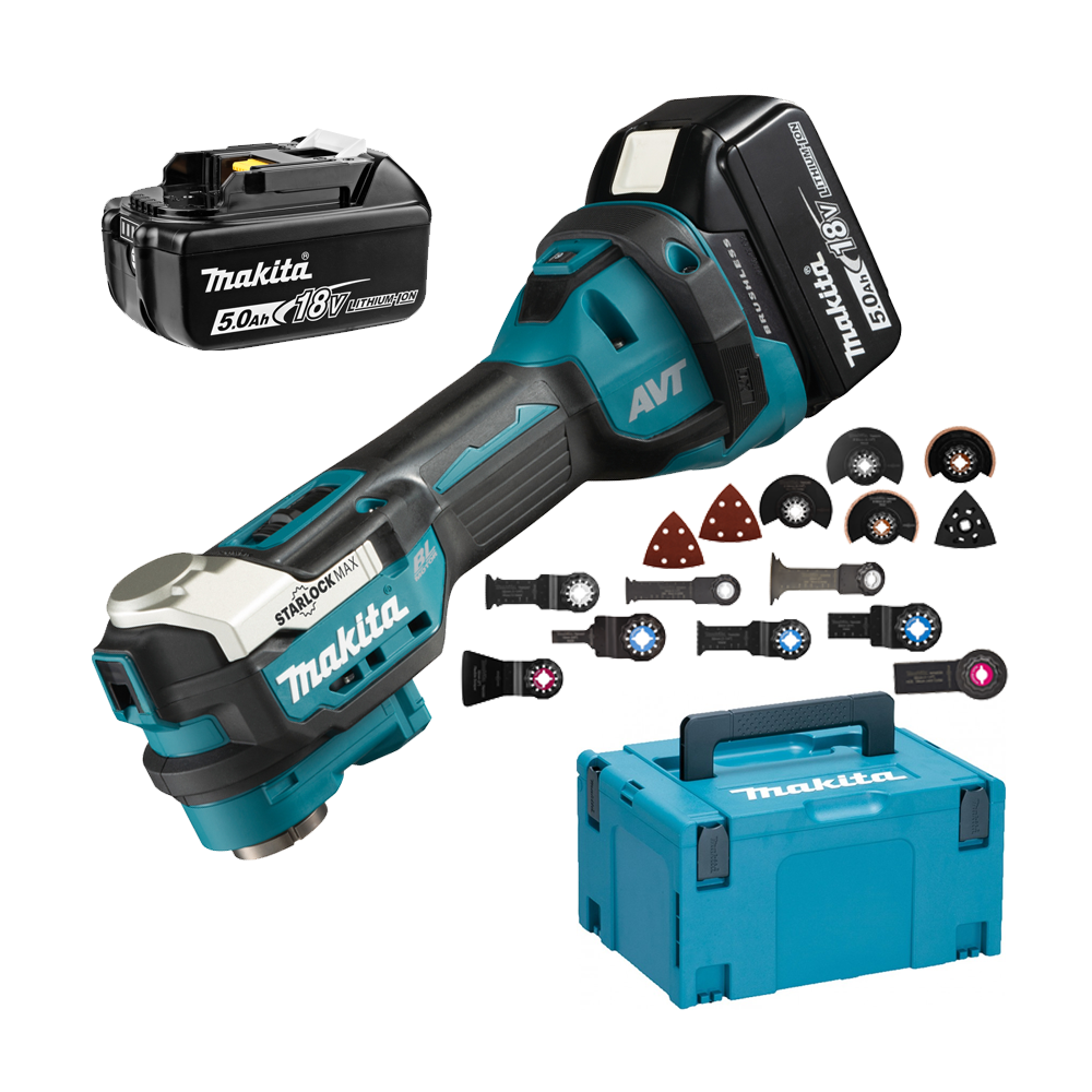 MAKITA DTM52RTJX2 Multicutter brushless, Li-ion 18V LXT, cu 2 acumulatori Li-Ion, 18V, 5Ah + Makpac