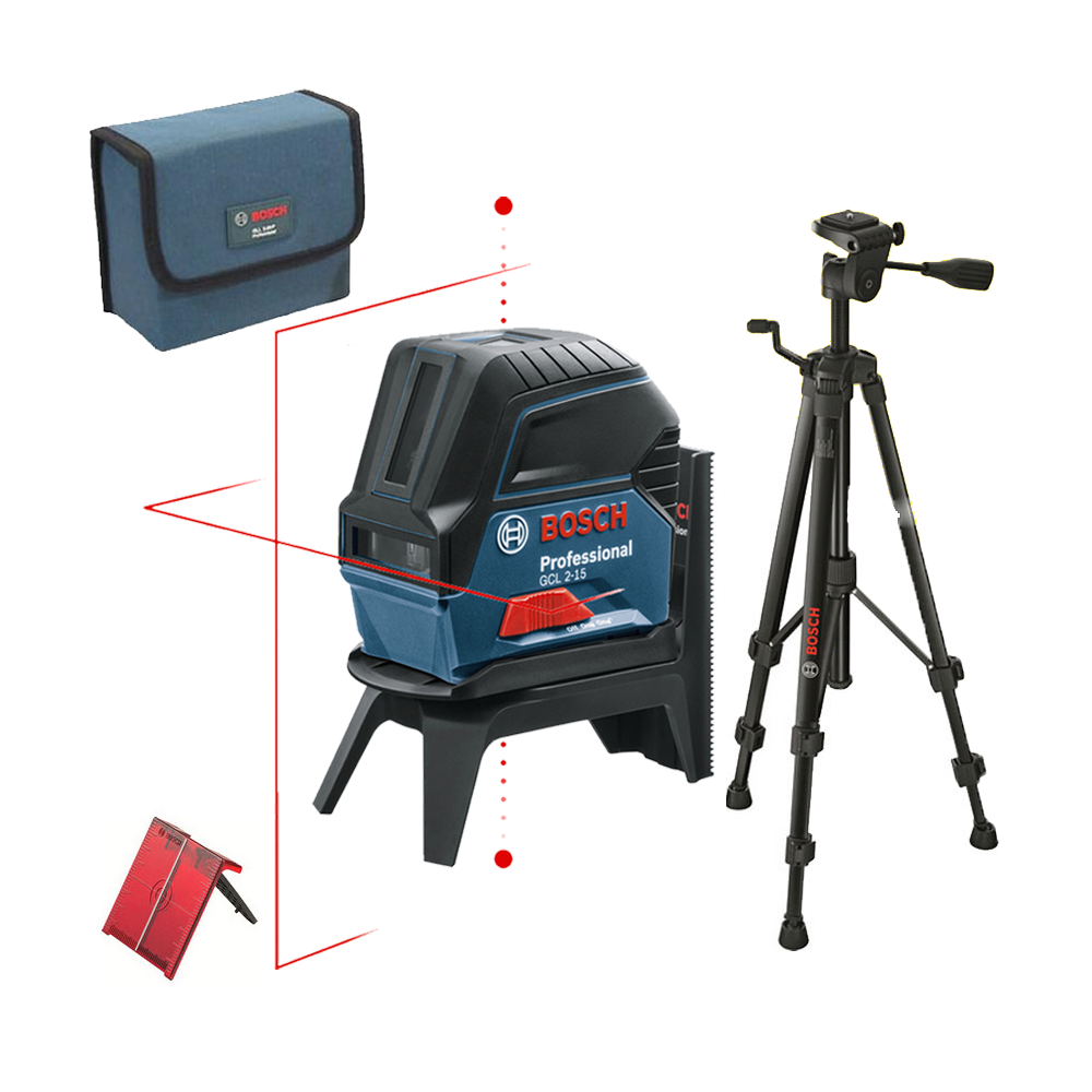 BOSCH GCL 2-15 + RM 1 + BT 150 Nivela laser cu linii (15 m) + Suport professional + Stativ