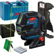 BOSCH GCL 2-50 G + RM 10 + DK 10 Nivela laser cu linii verzi (20 m) + Suport professional + Clema pentru tavan + Geanta