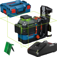 BOSCH GLL 18V-120-33 CG + DK 20 Nivela laser cu linii verzi (35 m) cu Bluetooth + Suport + 1 acumulator Li-Ion 18V, 4Ah + Incarc