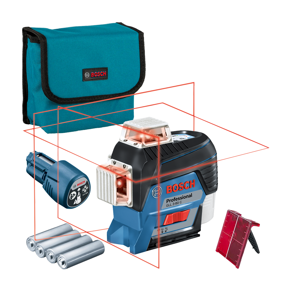 BOSCH GLL 3-80 C (SOLO) Nivela laser cu linii (30 m)