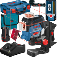 BOSCH GLL 3-80 C + BM 1  Nivela laser cu linii (30 m) + Suport + 1 acumulator 12V + L-BOXX + LR 7 Receptor