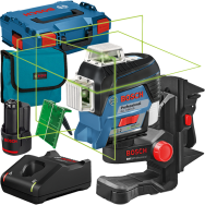 BOSCH GLL 3-80 CG + BM 1 Nivela laser cu linii verzi (30 m)  cu Bluetooth+ Suport + 1 acumulator Li-Ion, 2Ah + Incarcator GAL 12