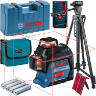 BOSCH GLL 3-80 Nivela laser cu linii (30 m) + Valiza + ADA DIGIT 167 Stativ pentru constructii 167 cm + LR 6 Receptor