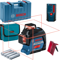 BOSCH GLL 3-80 Nivela laser cu linii (30 m) + Valiza + LR 6 Receptor