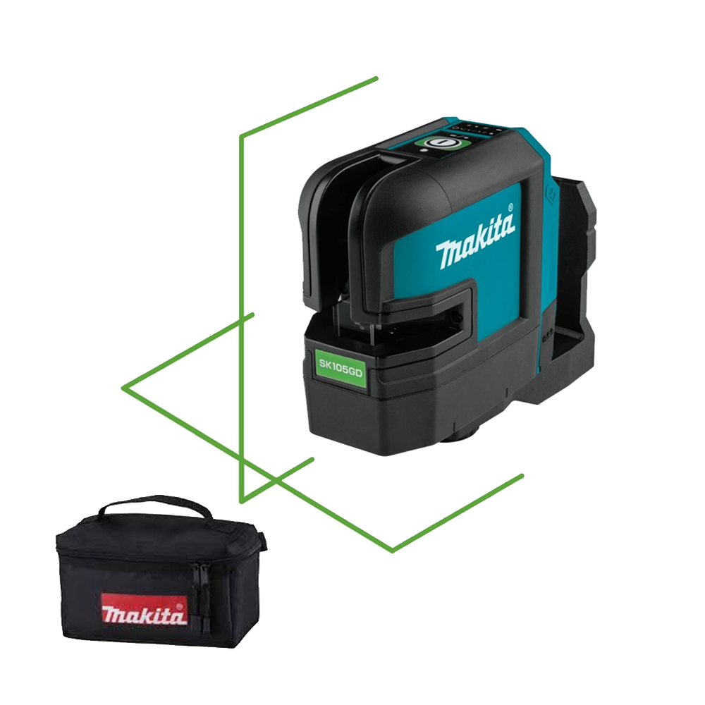 MAKITA SK105GDZ Nivela laser verde cu linii 25 m (80 m cu receptor), Li-Ion, 12V (SOLO)