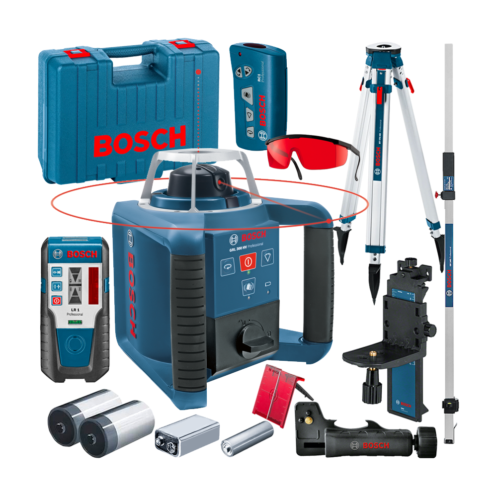 BOSCH GRL 300 HV Nivela laser rotativa (300 m) + BT 160 + GR 240 Trepied + Rigla