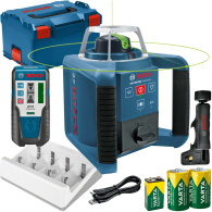 BOSCH GRL 300 HVG + LR 1 Nivela laser rotativa cu laser VERDE (300 m) + Receptor + L-BOXX