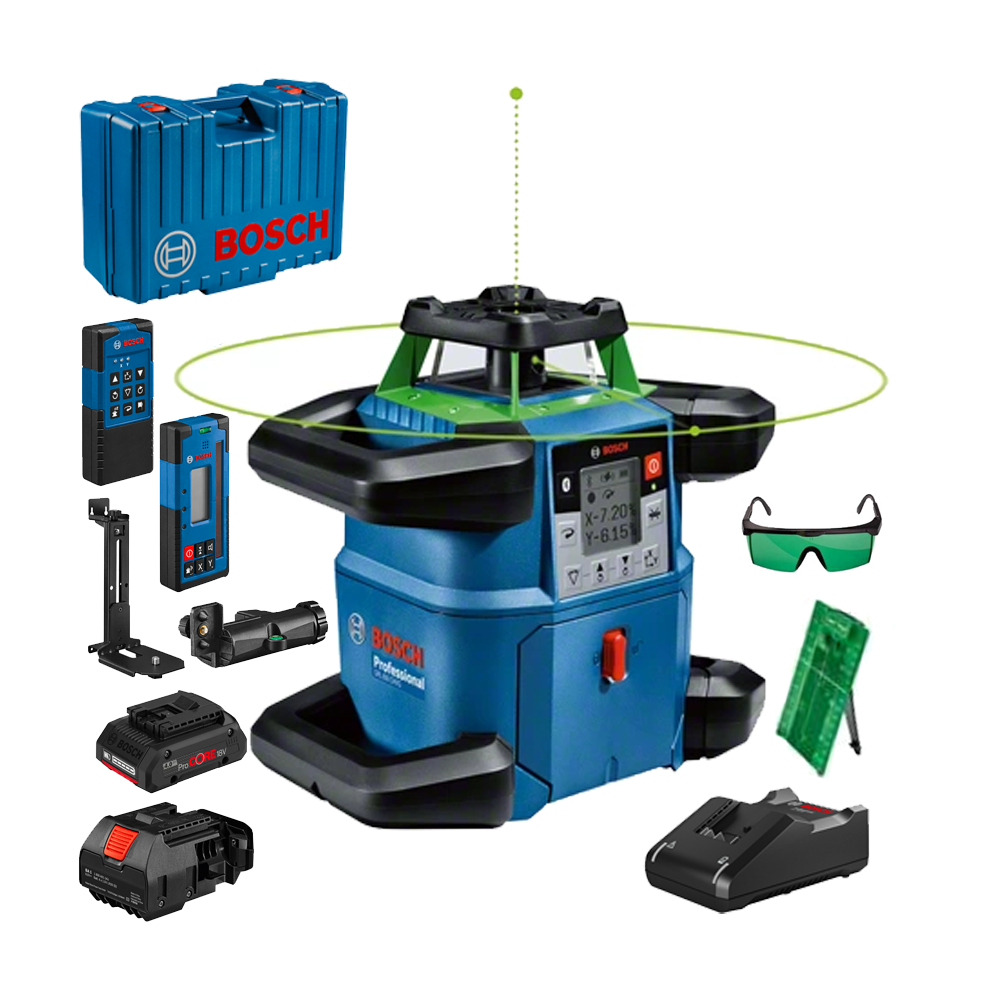 BOSCH GRL 650 CHVG Nivela laser rotativa cu laser VERDE (650 m) + Receptor si telecomanda
