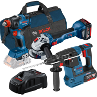 BOSCH Kit 3 scule 18V Ciocan rotopercutor (GBH 18V-26) Li-Ion, 18V, 2.6J + Șurubelniță cu impact (GDX 18V-200) Li-Ion, 18V, 200N