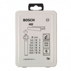 Bosch Set 6 burghie zencuitoare conice pentru metal HSS, DIN335, D6.3-20.5mm