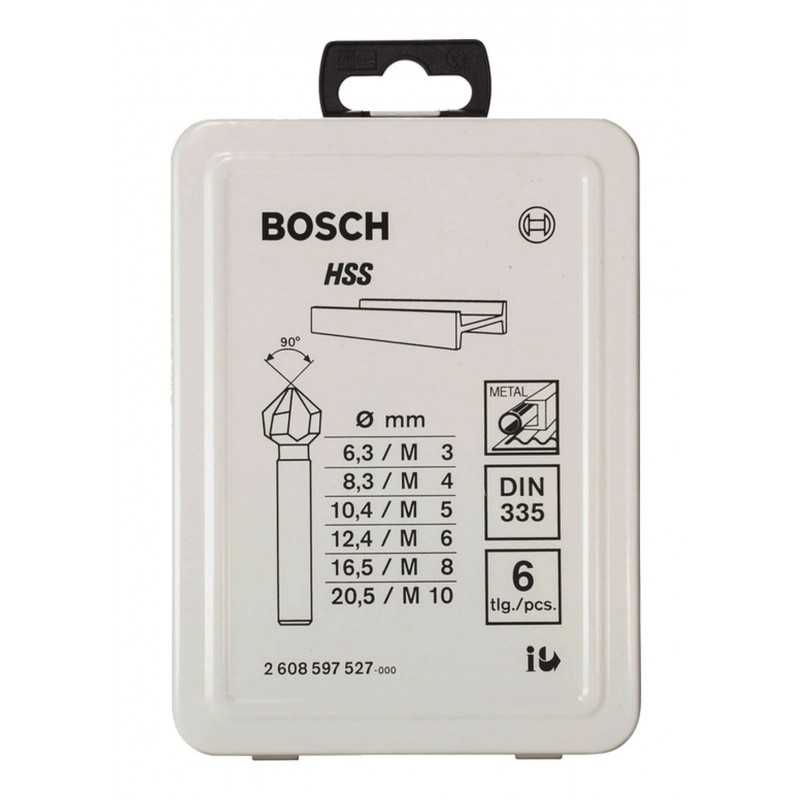 Bosch Set 6 burghie zencuitoare conice pentru metal HSS, DIN335, D6.3-20.5mm