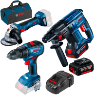 BOSCH GBH 180-LI Ciocan rotopercutor brushless, cu 2 acumulatori Li-Ion 5Ah, 2J + GSR 18V-50 Masina de gaurit Li-Ion, 50Nm + GWS