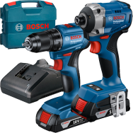 BOSCH GDR 18V-215 Surubelnita cu impact brushless, cu 2 acumulatori Li-Ion, 2Ah, 215Nm + GSR 185-LI Masina de gaurit si insuruba