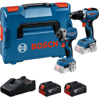 BOSCH Kit 2 scule 18V GSR + GDR + 2x GBA 5.0 Ah + GAL 18V-40 + L-BOXX