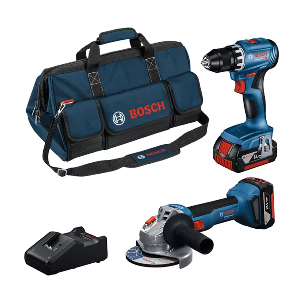 BOSCH Kit 2 scule 18 V GSR + GWS + 2 x 4.0Ah + GAL