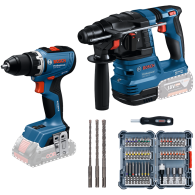 BOSCH Kit 2 scule 18V GSR 18V-65 + GBH 18V-22 + Set 45 biti + Set 3 burghie SDS-plus