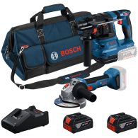 BOSCH Kit 2 scule 18V GWS 18V-8 + GBH 18V-22 + 2 x GBA 18V 4.0Ah + GAL + Geanta textil