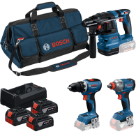 BOSCH Kit 3 scule 18V GSR + GDX + GBH + 3x5.0Ah + GAL 12V/18V-80 + Geanta textil