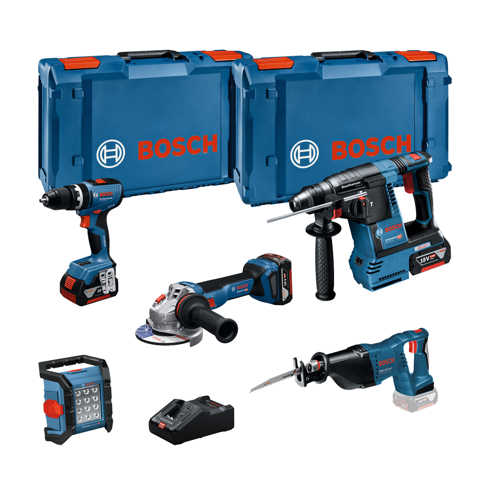 BOSCH Kit 5 scule 18V GSB+GBH+GWS+GSA+GLI+3x5+GAL
