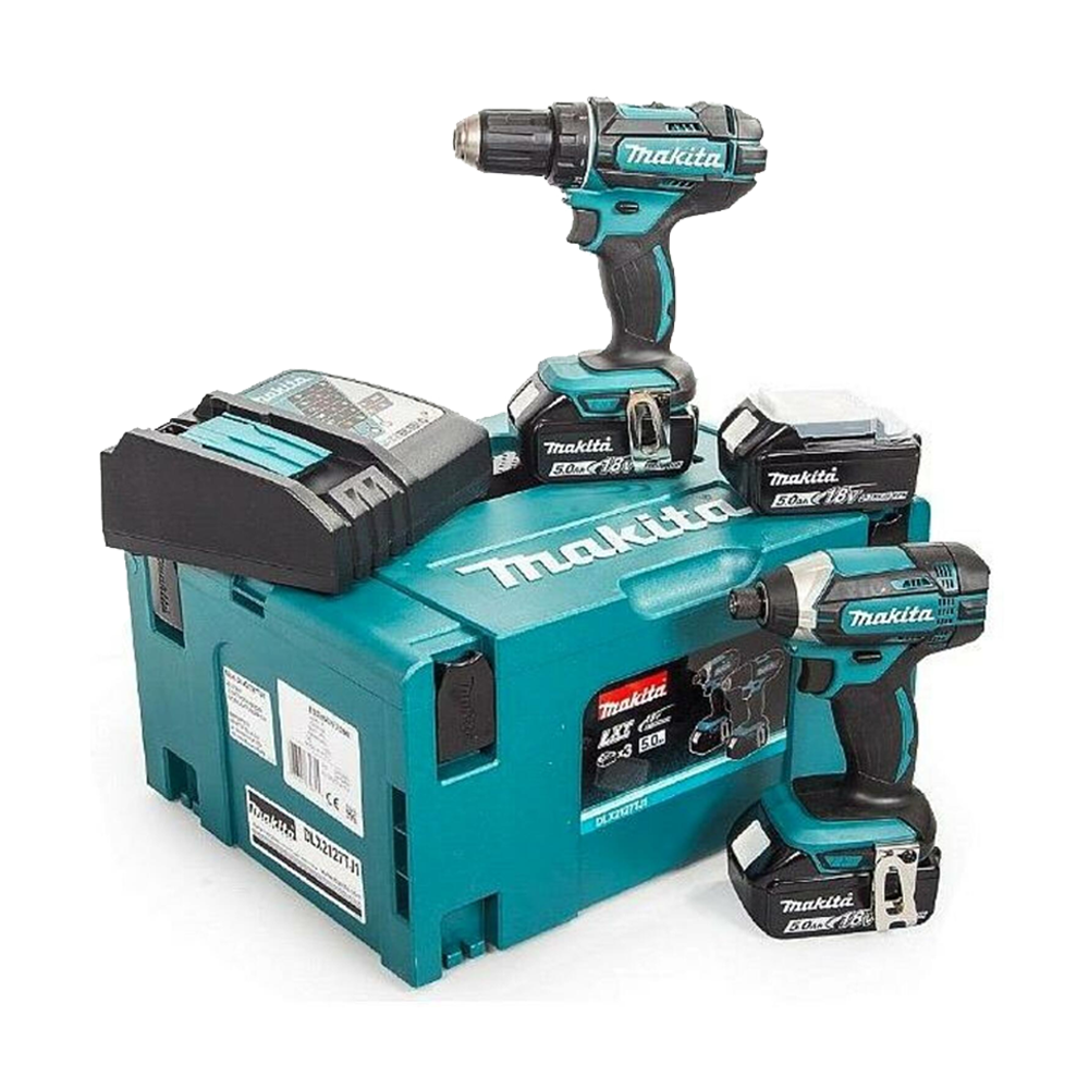 MAKITA DLX2127J1 Kit 2 scule 18V (DDF482Z + DTD152Z) cu 3 acumulatori Li-Ion LXT, de 3Ah + Makpac 3
