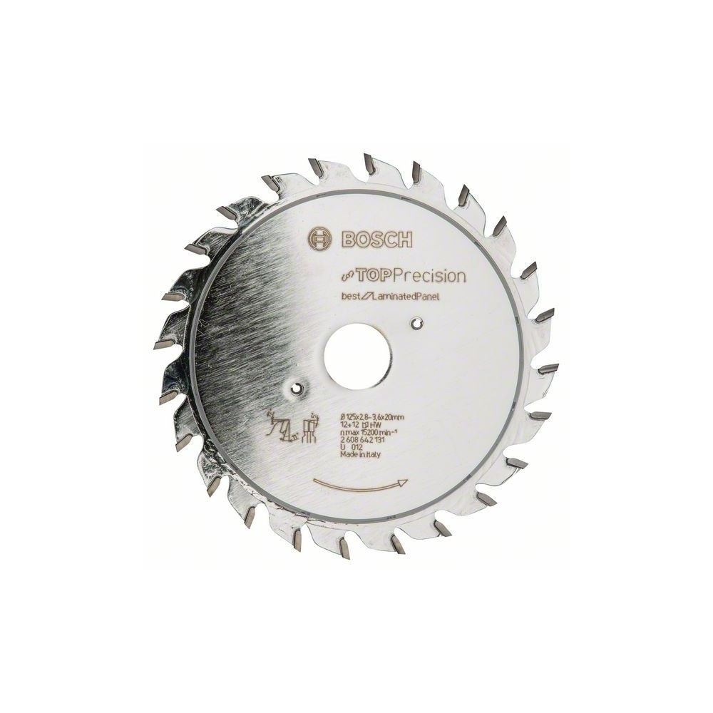 Bosch Panza ferastrau circular U Best for Laminated Panel, 125x20x2.8mm, 12+12T