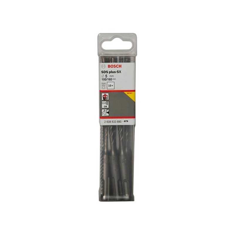 Bosch Set 10 burghie pentru gaurire cu percutie SDS Plus-5x, 6x100x160mm