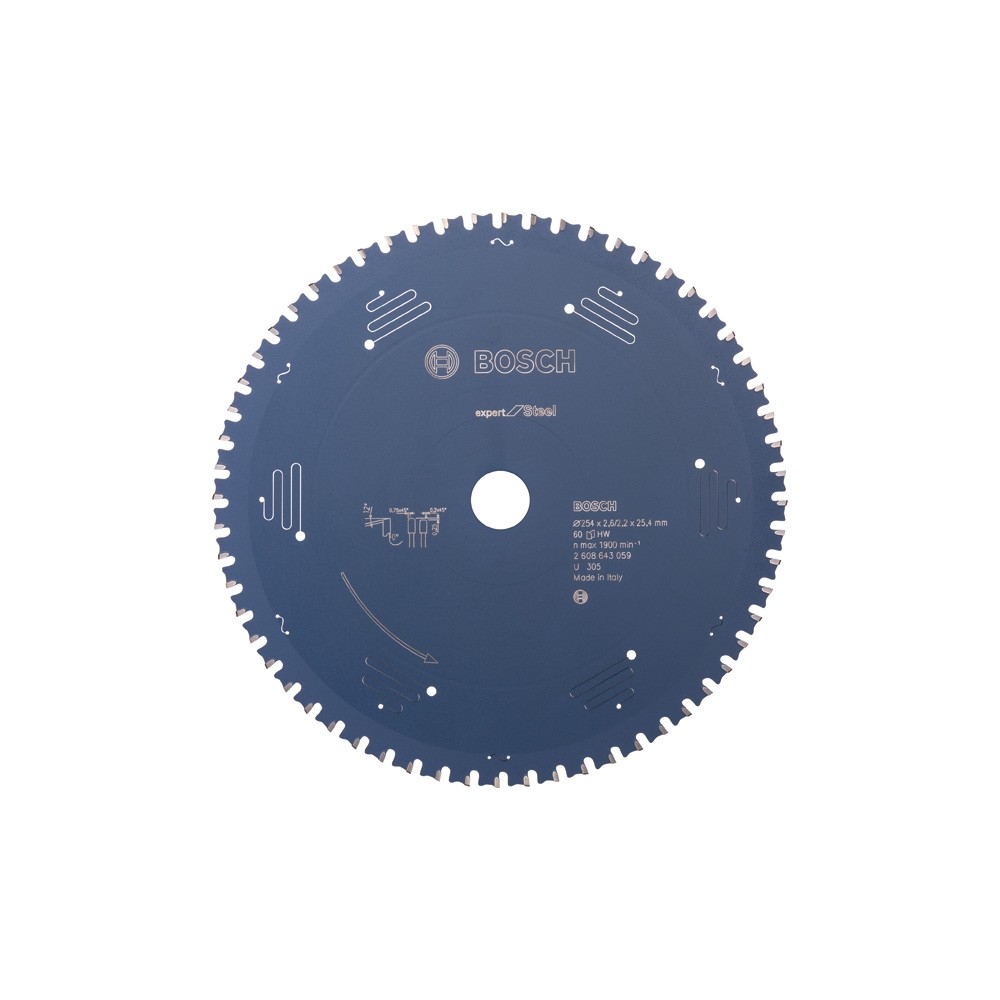 Bosch Panza ferastrau circular Expert for Steel, 254x25.4x2.6mm, 60T