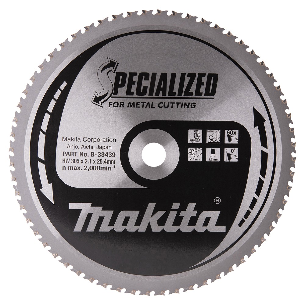 Makita B-33439 Panza circular metal/otel 2.1x25.4x305mm, 60T