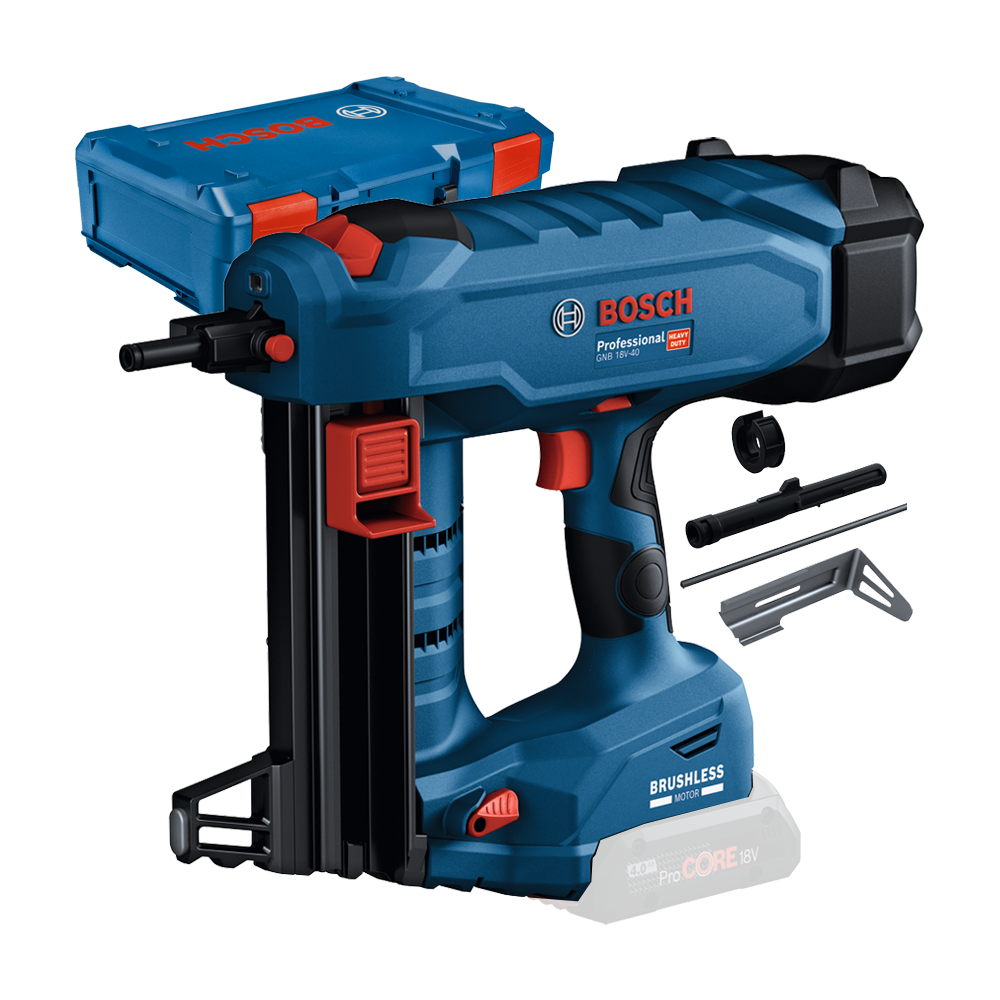 BOSCH GNB 18V-40 (SOLO) Pistol pentru cuie pentru beton BITURBO brushless, Li-Ion + XL-BOXX, fara acumulator in set