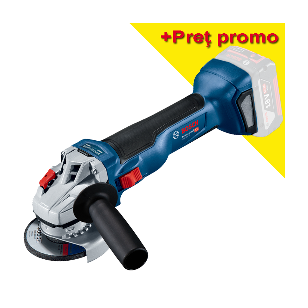 BOSCH  GWS 18V-10 (SOLO) Polizor unghiular brushless, Li-Ion, diametru disc 125, fara acumulator in set
